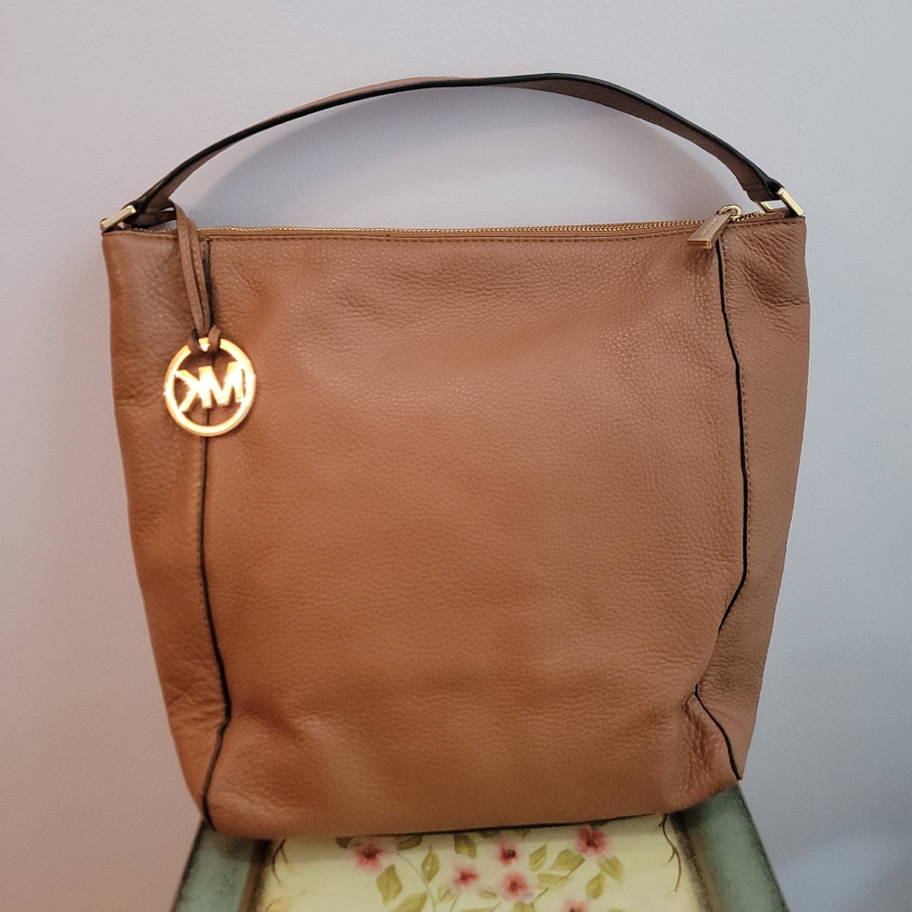 Michael Michael Kors Large Sloan Bag Brown and Black Pebble Leather Shoulder Bag - Picture 2 of 13